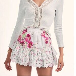 LoveShackFancy Cairo Skirt - Garden Glow Pink